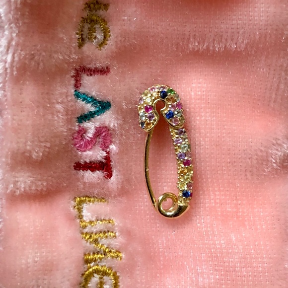 Totally chic “The Last Line” safety pin earring - Picture 3 of 7